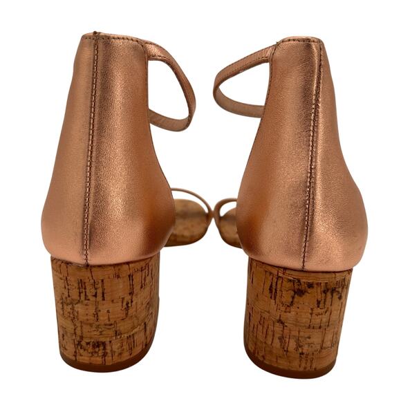 Steve Madden Rose Gold Irenee Heeled Ankle Strap Heels Size 7.5 - Picture 6 of 8